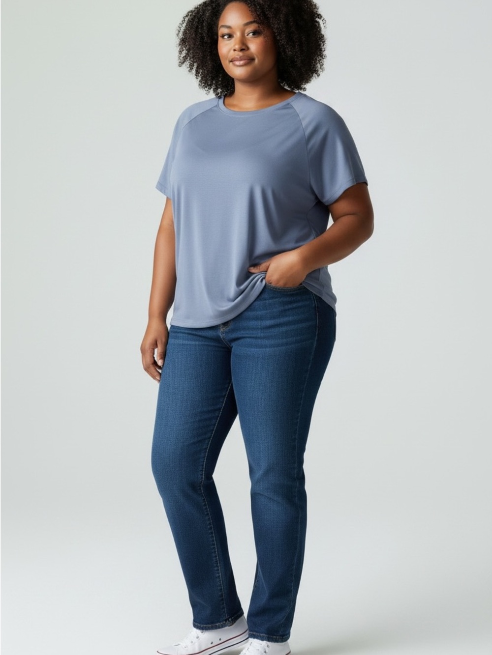 24/7 Comfort Apparel Short Sleeve Tee in Slate Blue